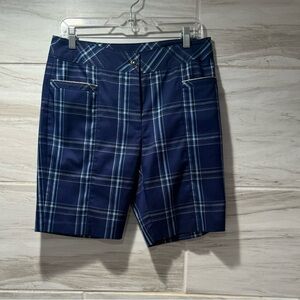 Women’s EP Pro Kings Landing Blue Plaid Golf Shorts Size 6